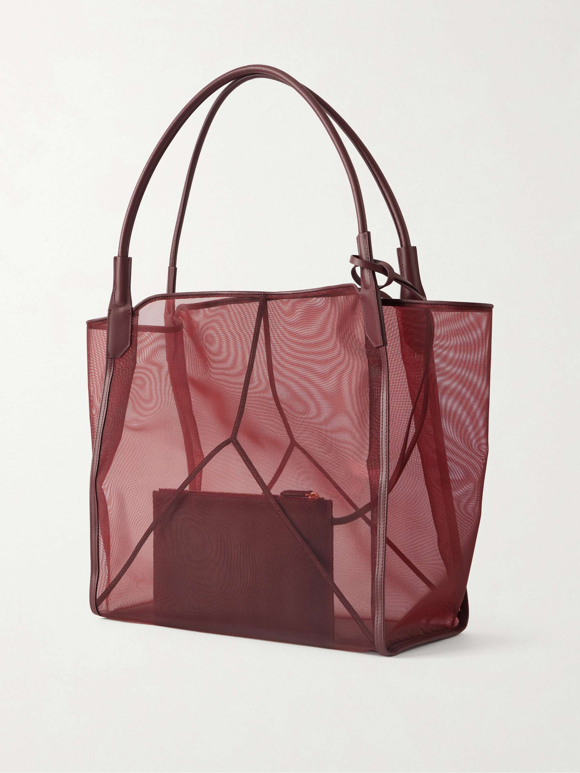 VICTORIA BECKHAM Victoria leather-trimmed mesh tote | NET-A-PORTER