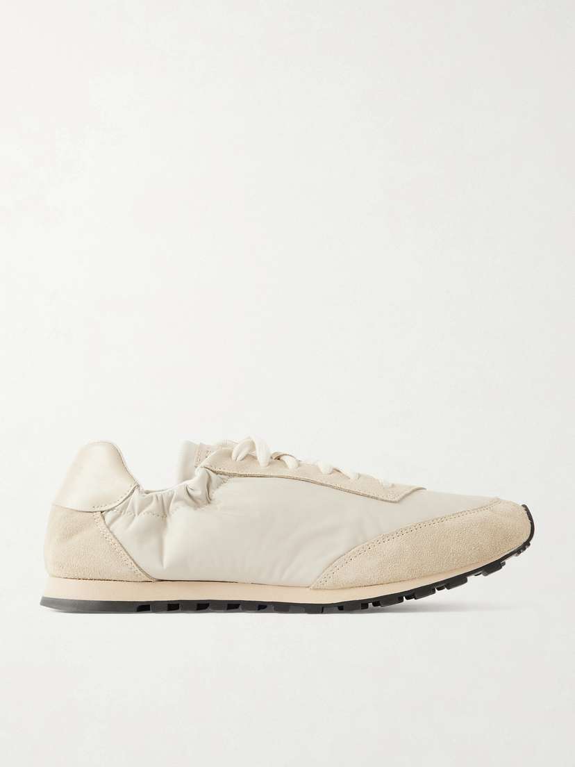 Le Monde Béryl Slim Runner Suede And Leather-trimmed Shell Sneakers