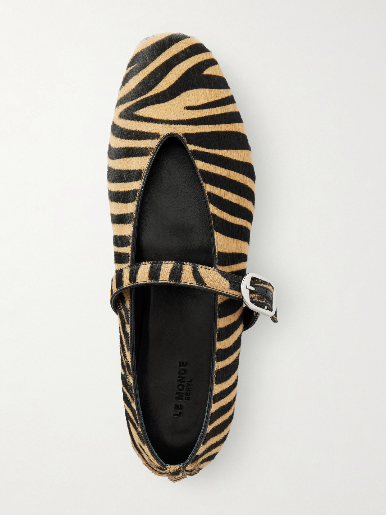 Le Monde Béryl - Stella Zebra-Print Calf Hair Mary Jane Ballet Flats