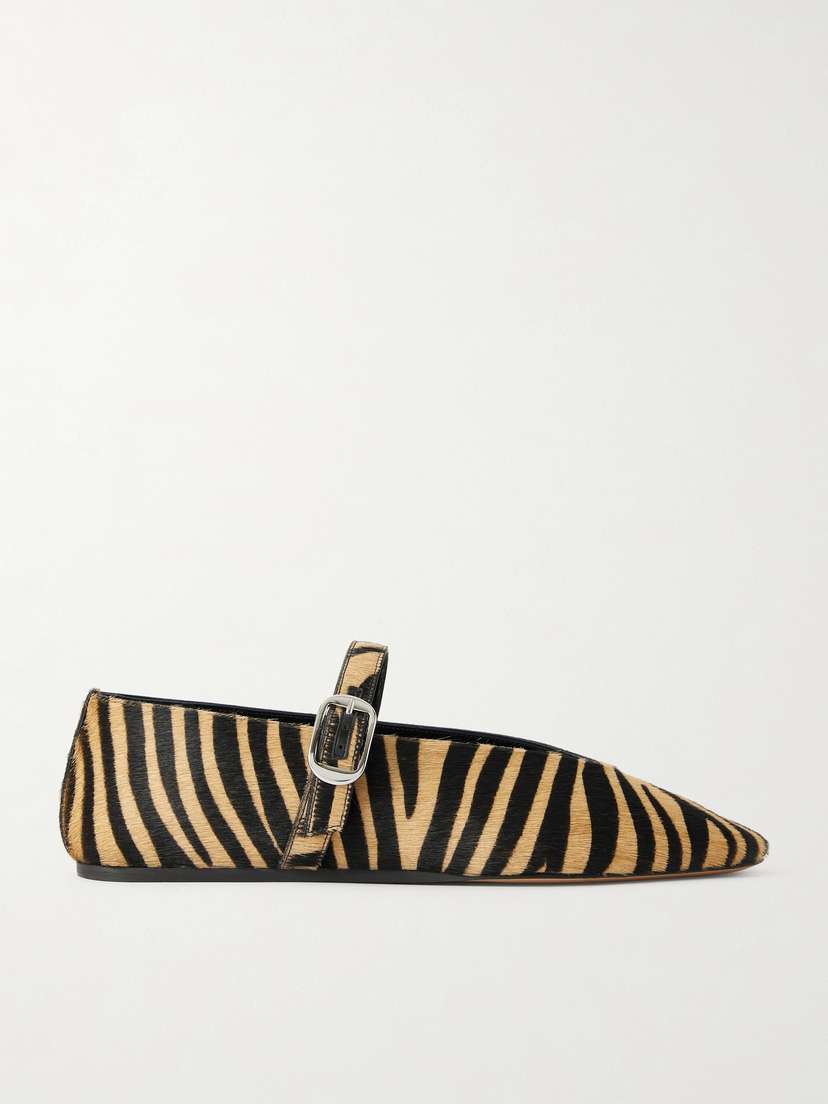 Le Monde Béryl Stella Zebra-print Calf Hair Mary Jane Ballet Flats