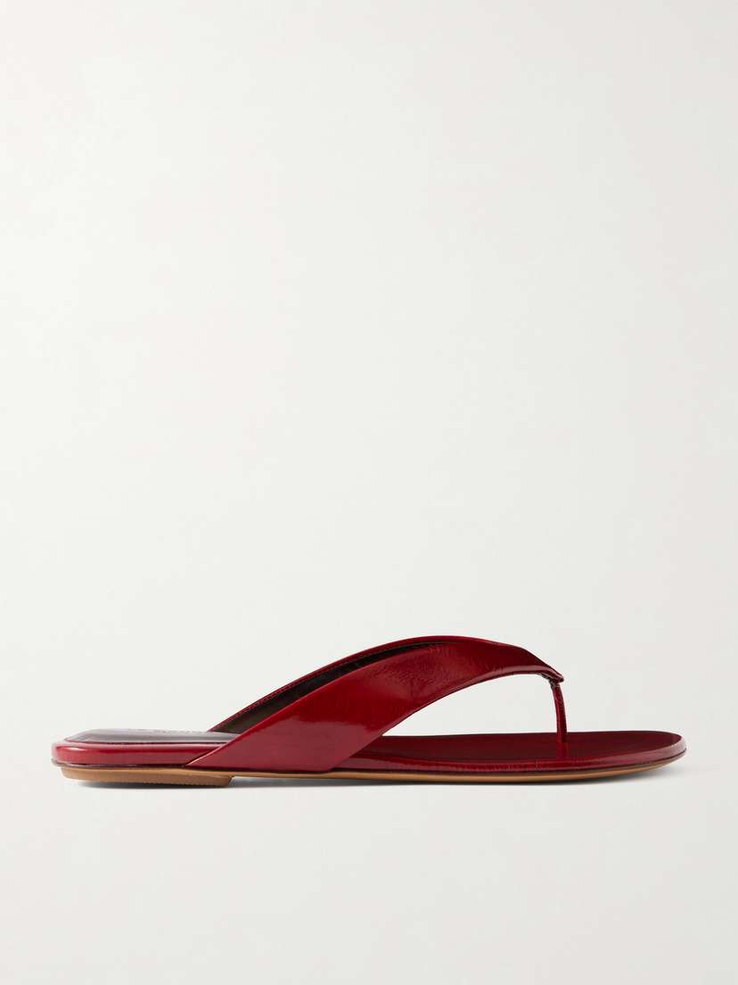 Le Monde Béryl Eel-effect Leather Thong Sandals