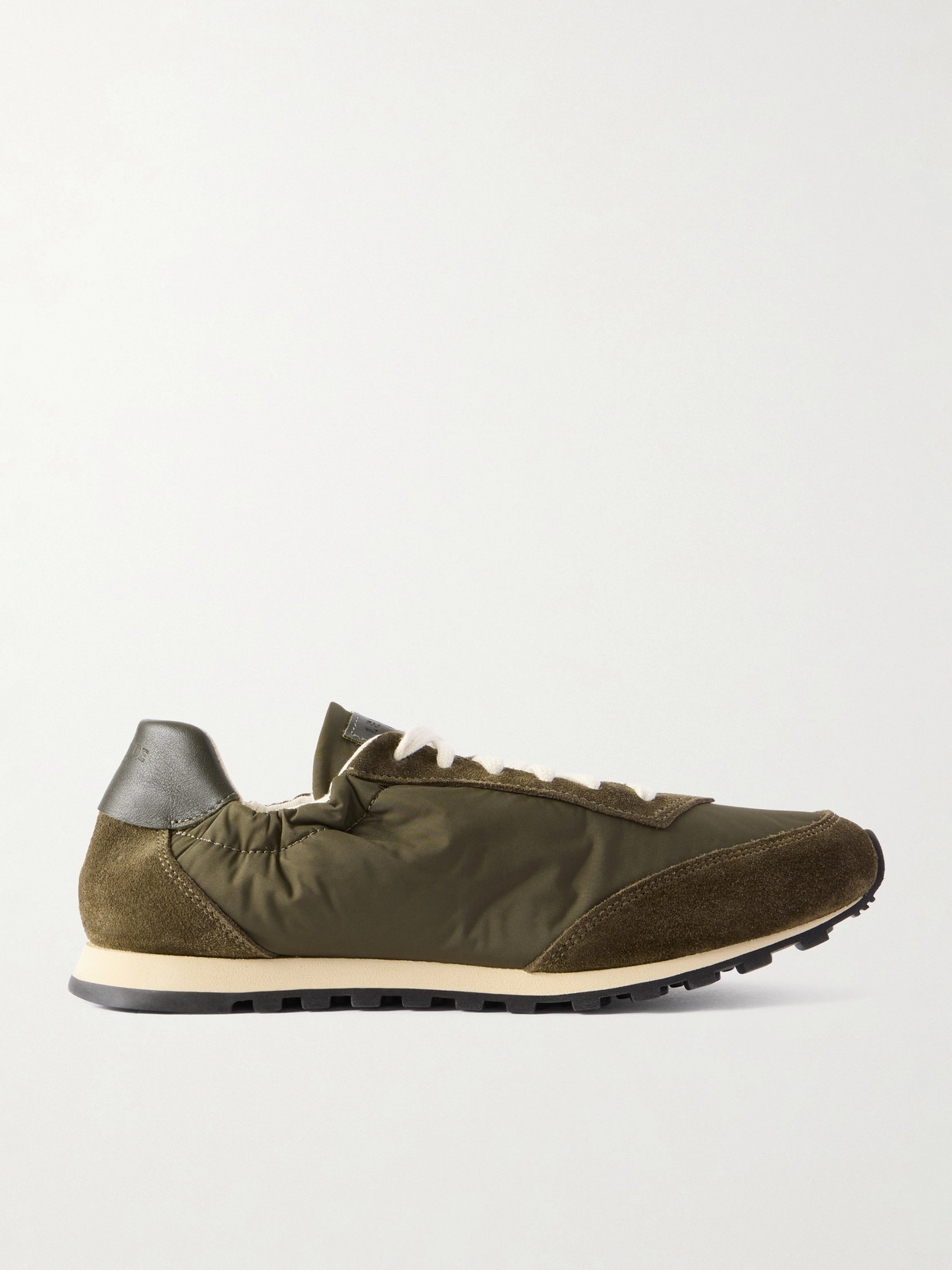 Le Monde Beryl Suede And Leather-trimmed Shell Sneakers In Green