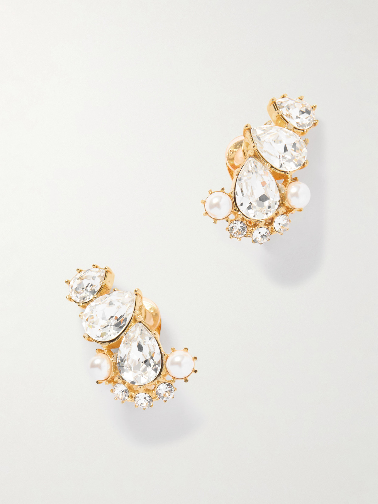 Oscar De La Renta Crystal-embellished Gold-tone Earrings