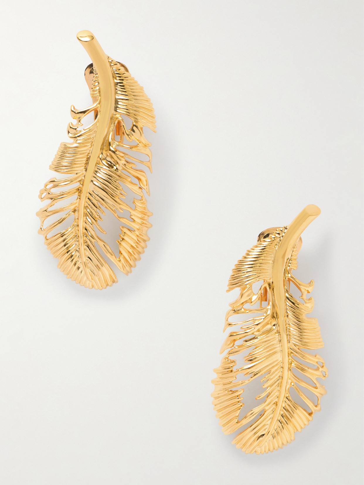 Oscar De La Renta Gold-tone Clip Earrings