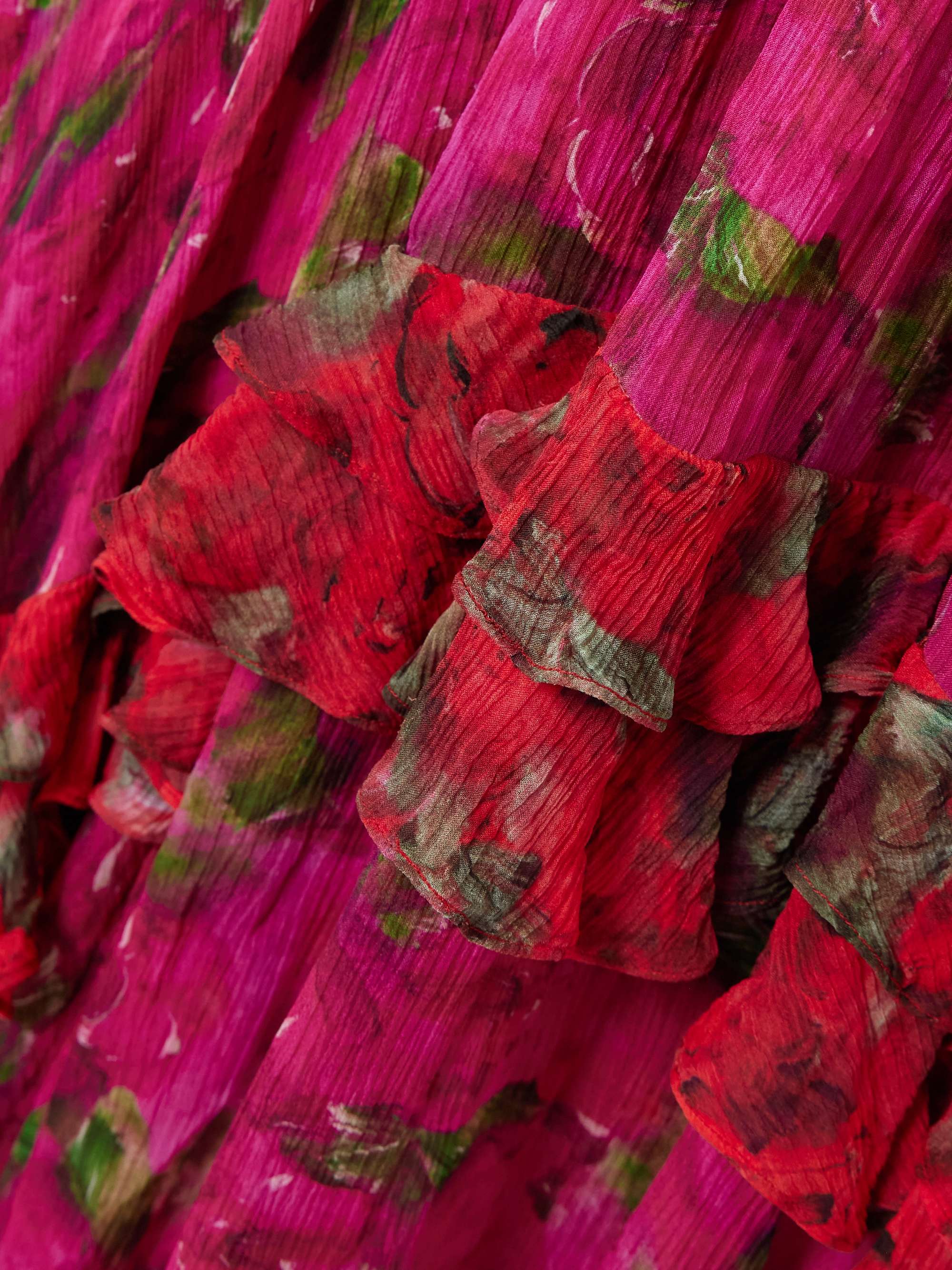 SALONI Jolie tiered floral-print silk-chiffon and crepon maxi dress