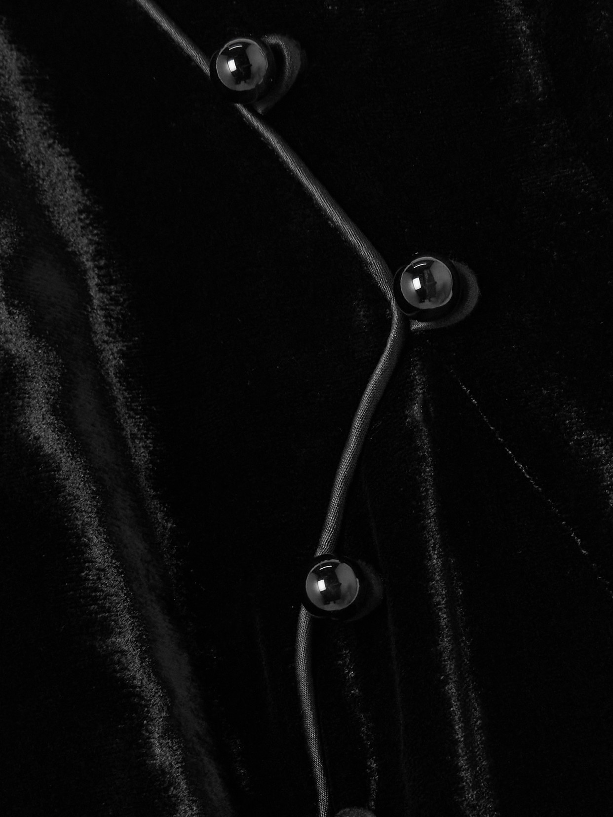 Saloni Taro-c Velvet Midi Dress In Black