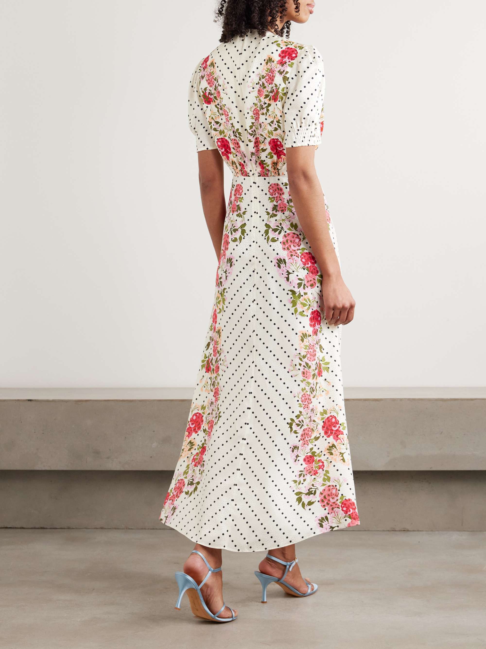 SALONI Lea floral-print silk maxi dress