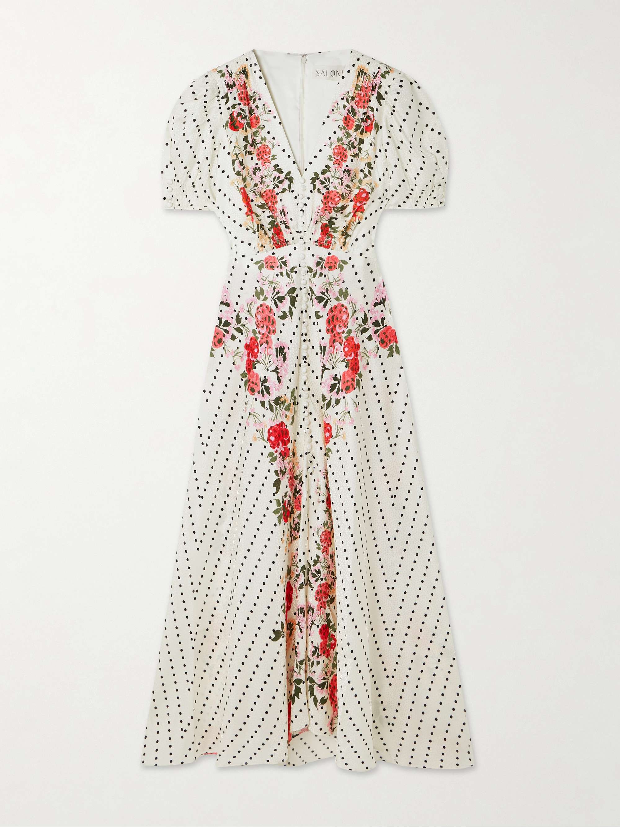 SALONI Lea floral-print silk maxi dress