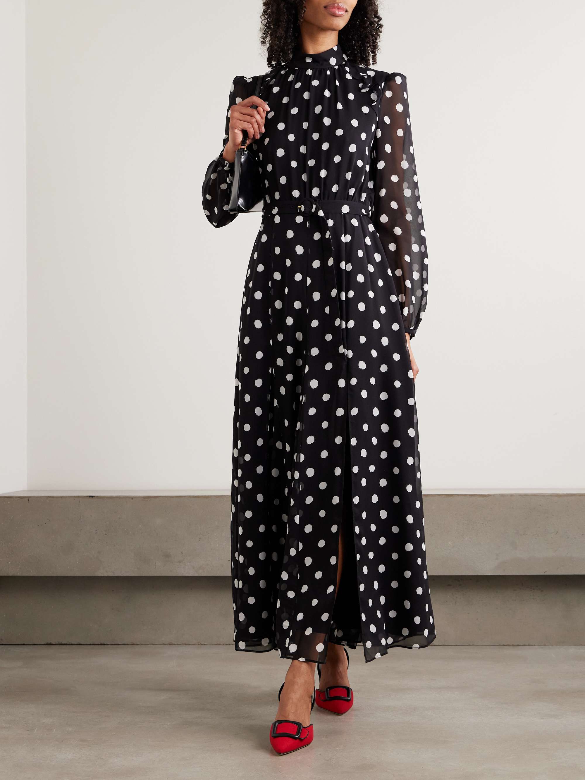 SALONI Jacqui-B printed silk crepe de chine maxi dress