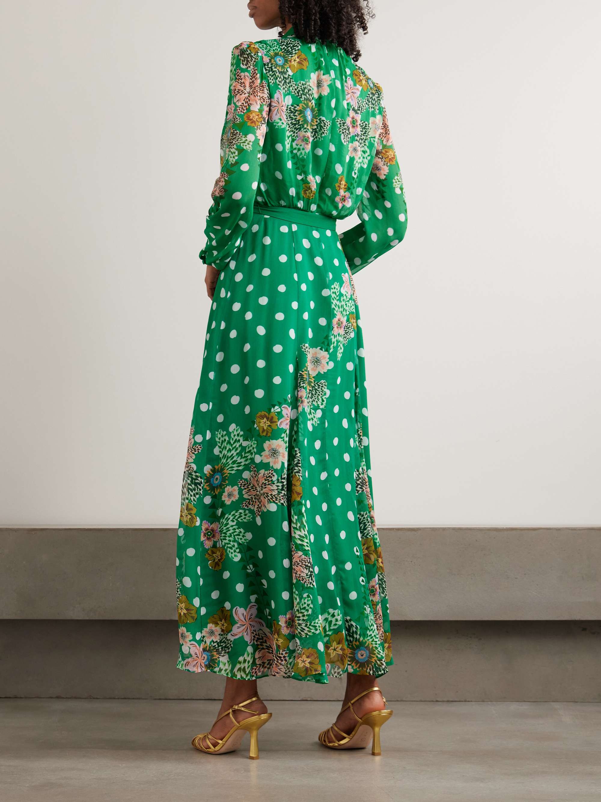 SALONI Jacqui-B printed silk crepe de chine maxi dress