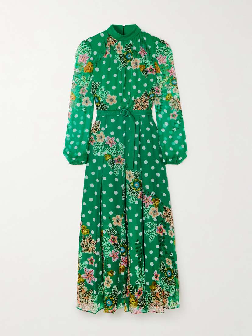 Saloni Jacqui-b Floral-print Crepe De Chine Maxi Dress