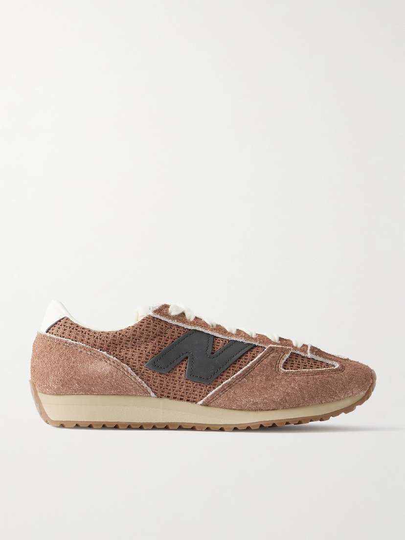 New Balance 471 Leather-trimmed Suede And Woven Sneakers