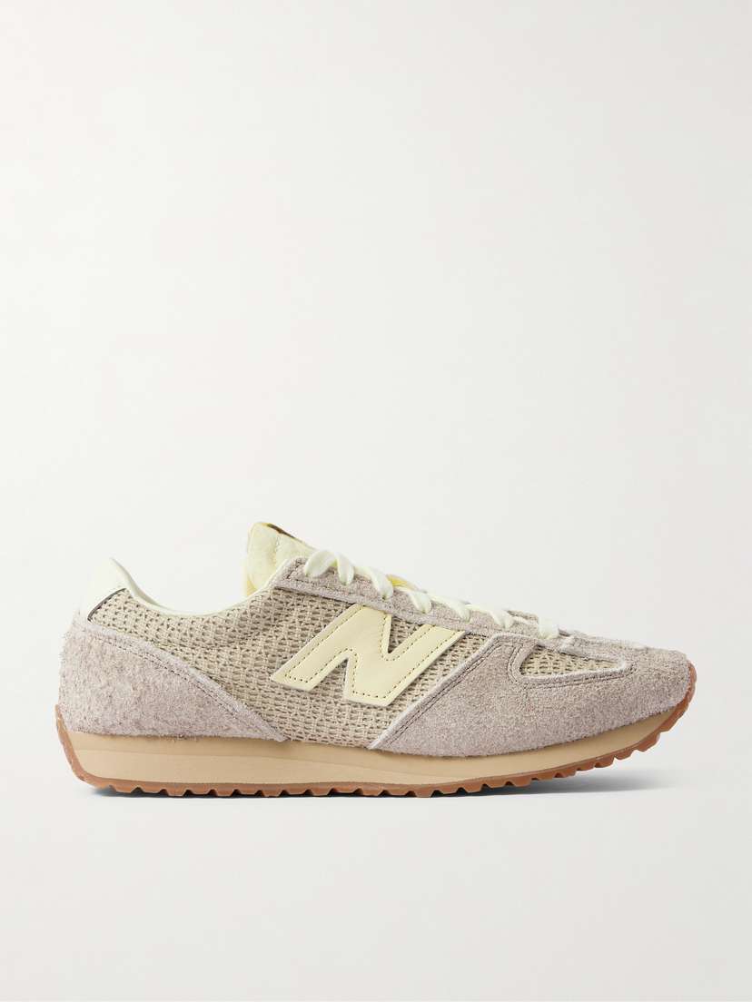 New Balance 471 Leather And Suede-trimmed Knit Sneakers