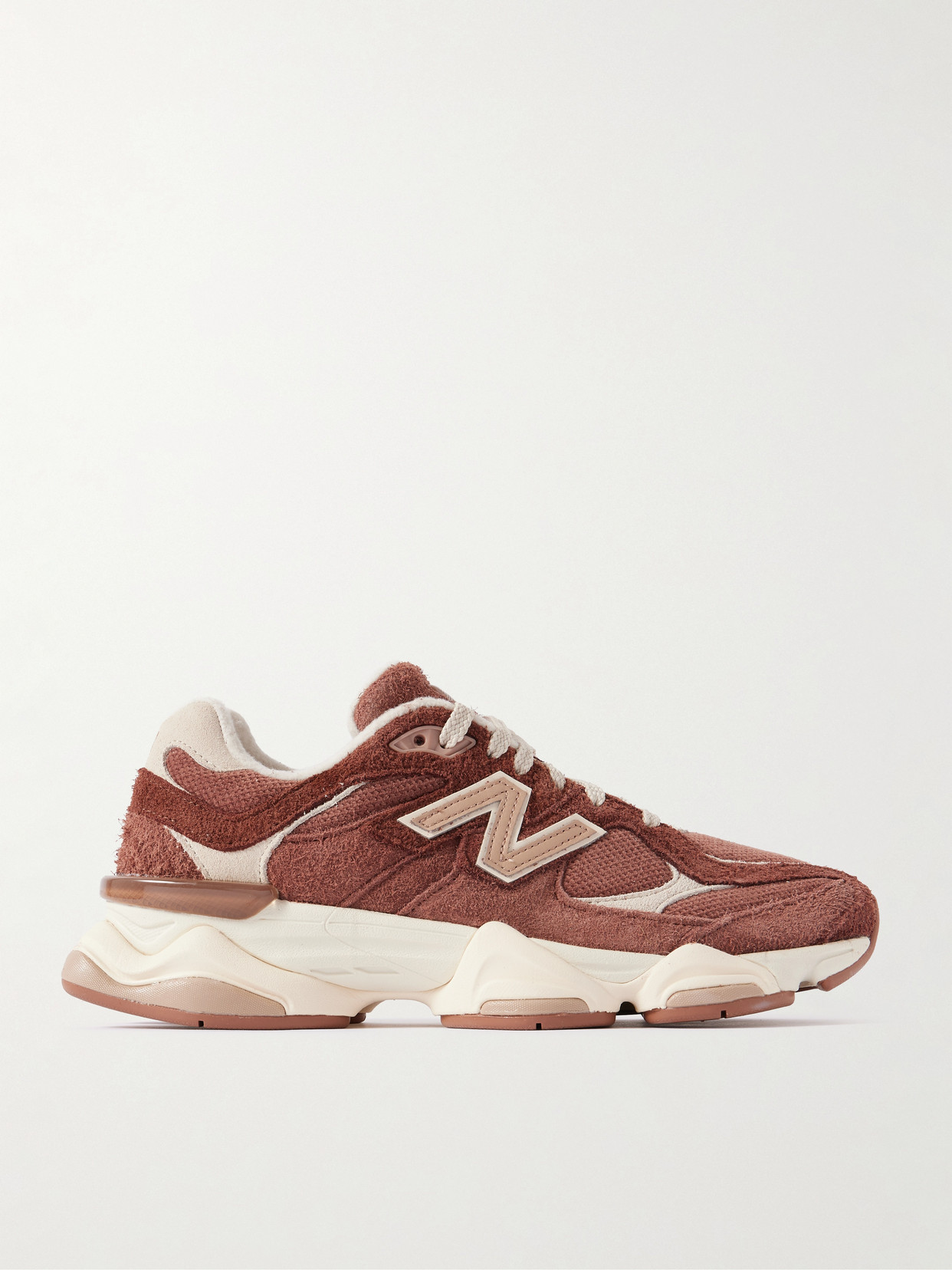 New Balance 9060 Leather-trimmed Brushed-suede And Mesh Sneakers In Multi