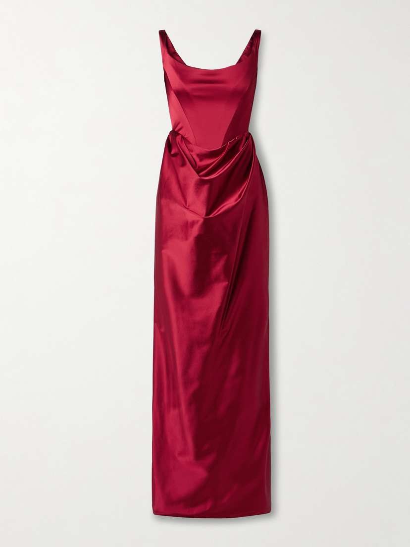 Vivienne Westwood Nova Camille Off-the-shoulder Draped Satin Gown