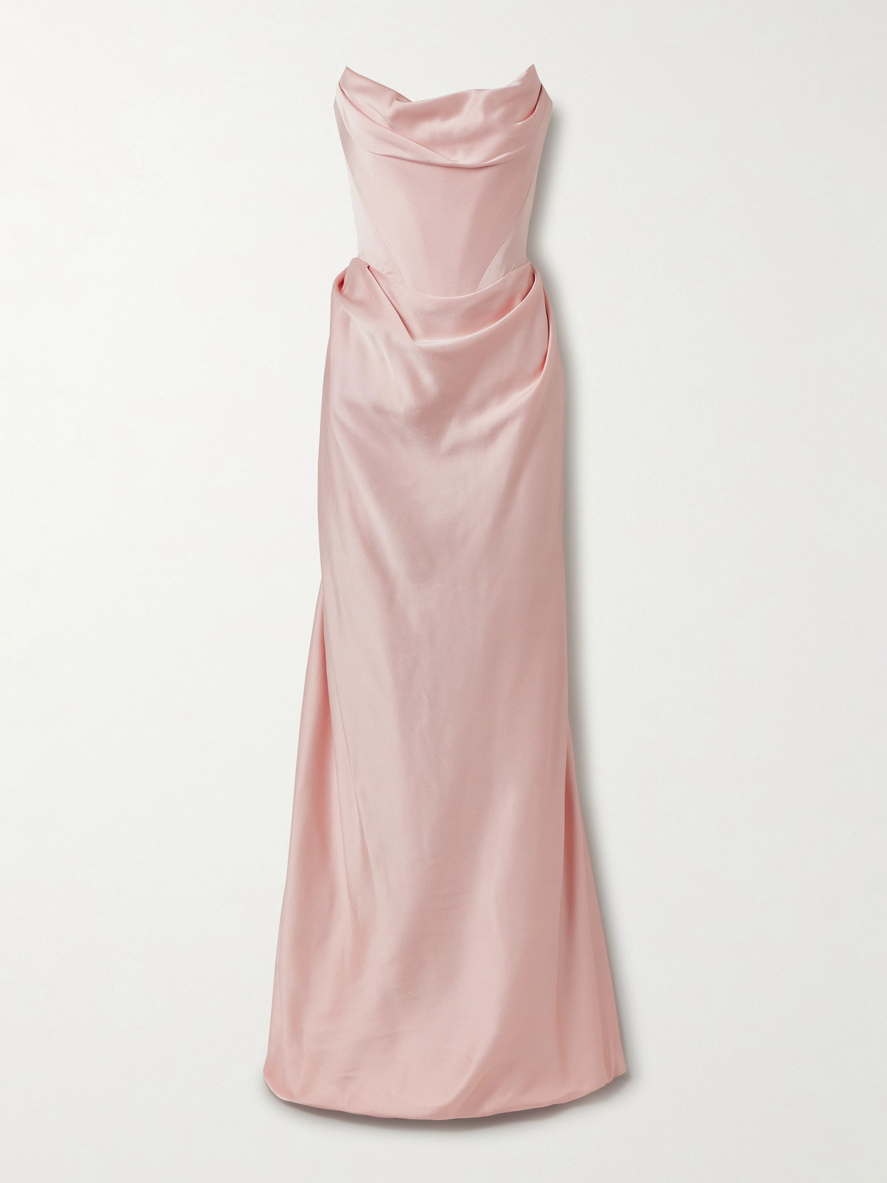 Vivienne Westwood Galaxy Strapless Gathered Satin-crepe Gown In Pink