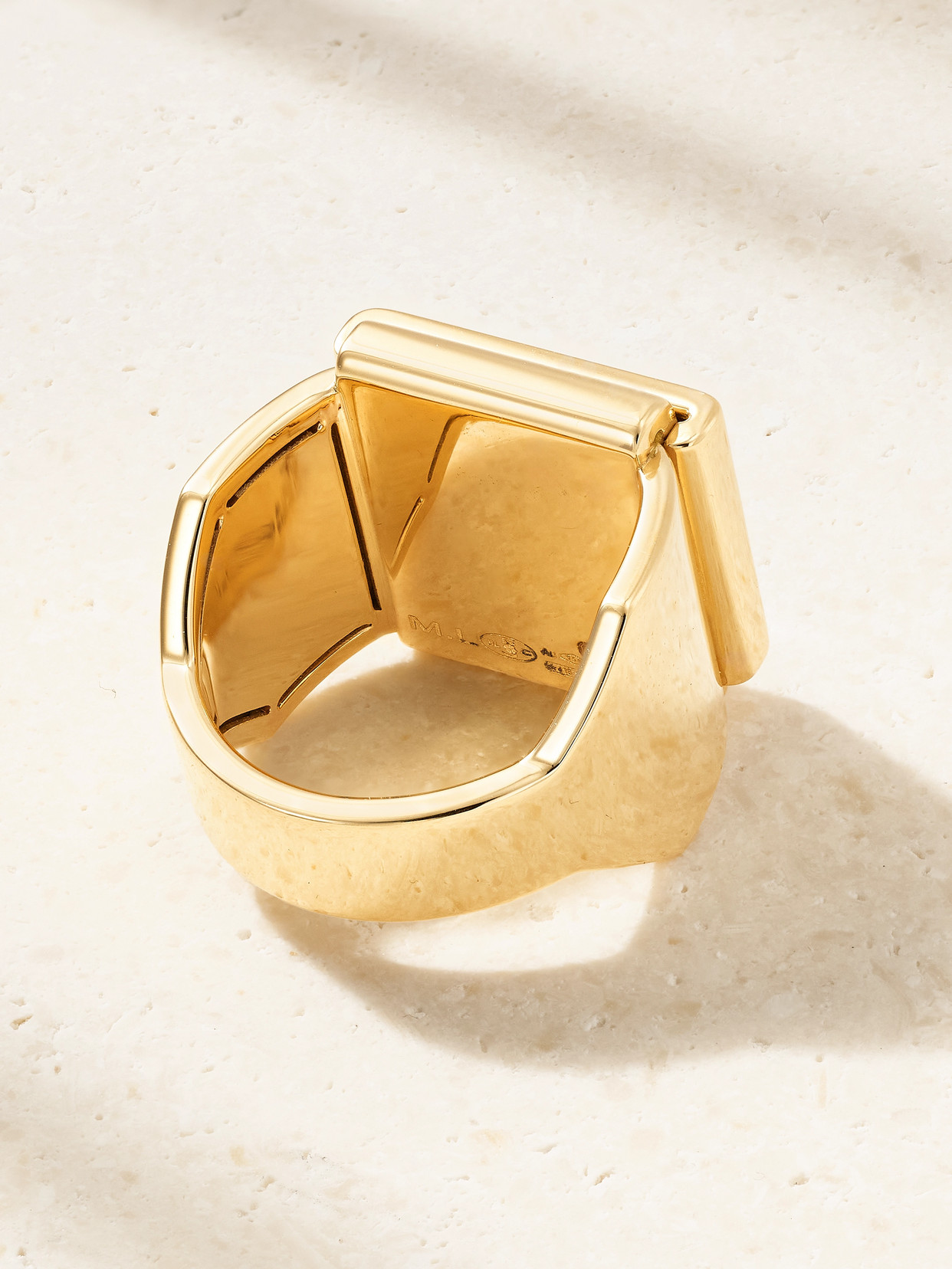 Marie Lichtenberg Buck Small 18-karat Yellow And White Gold Ring In Brown