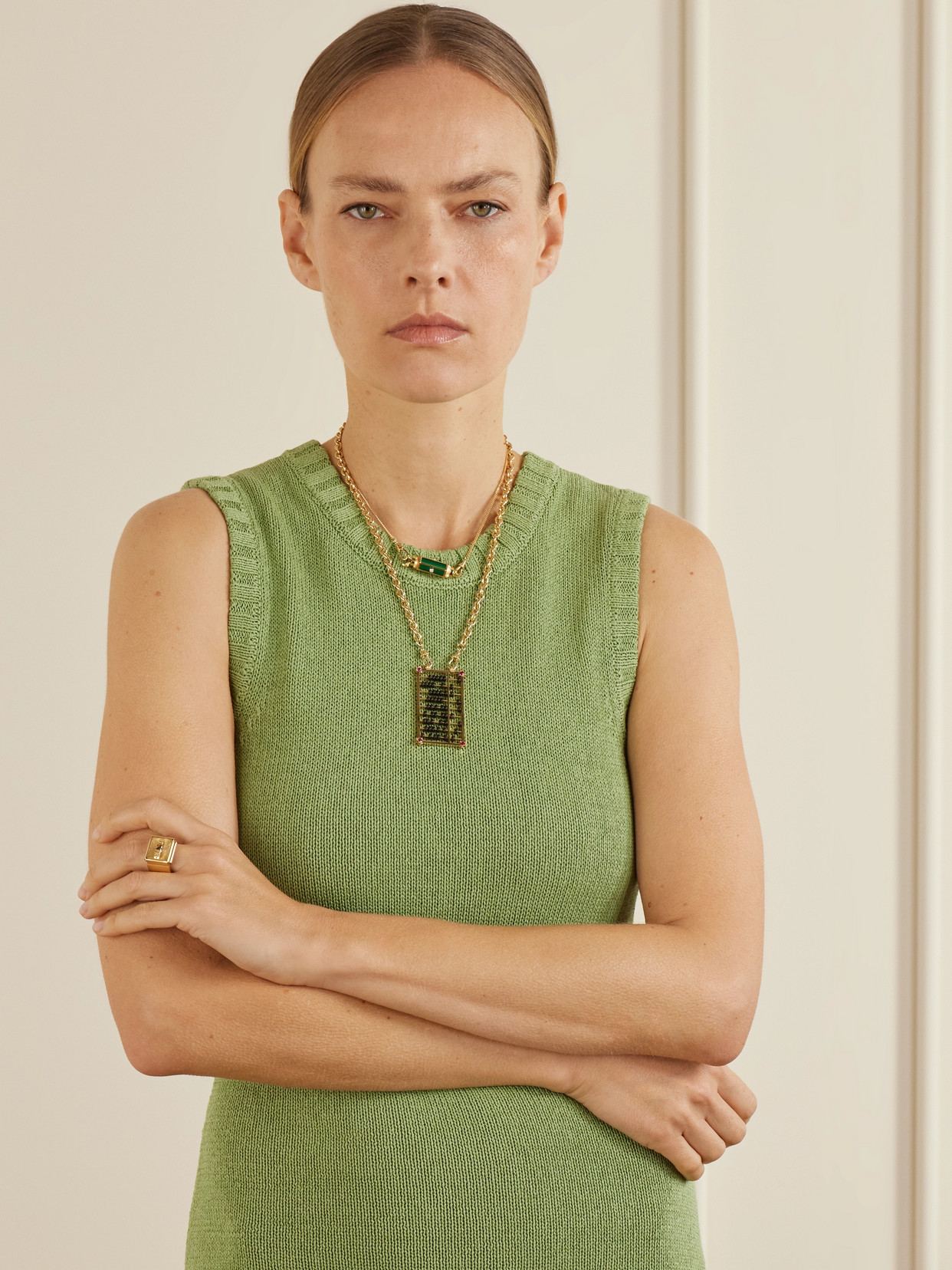 Marie Lichtenberg Buck Small 18-karat Yellow And White Gold Ring In Brown