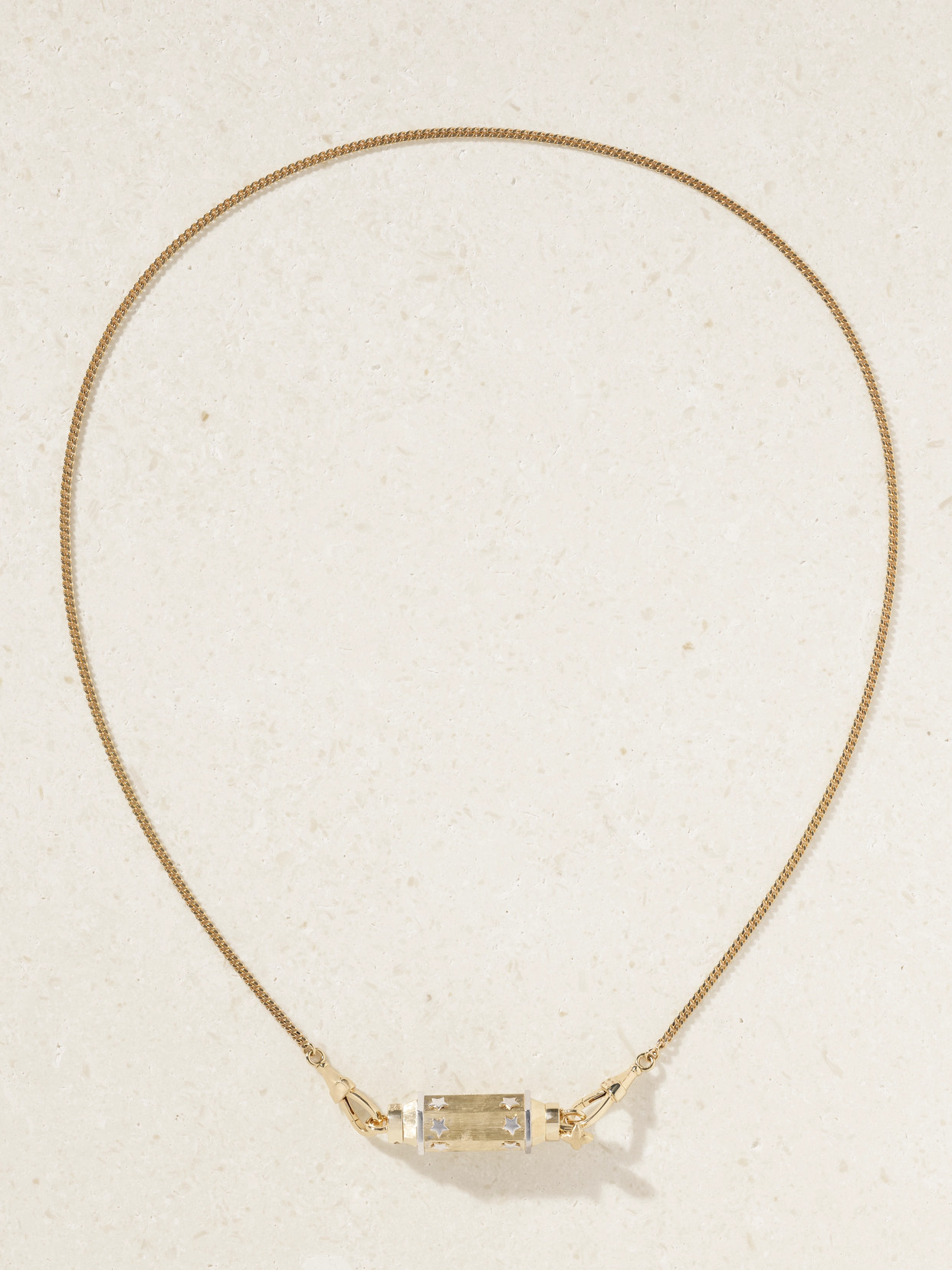 Marie Lichtenberg Star Baby Locket 18-karat Yellow And White Gold Necklace