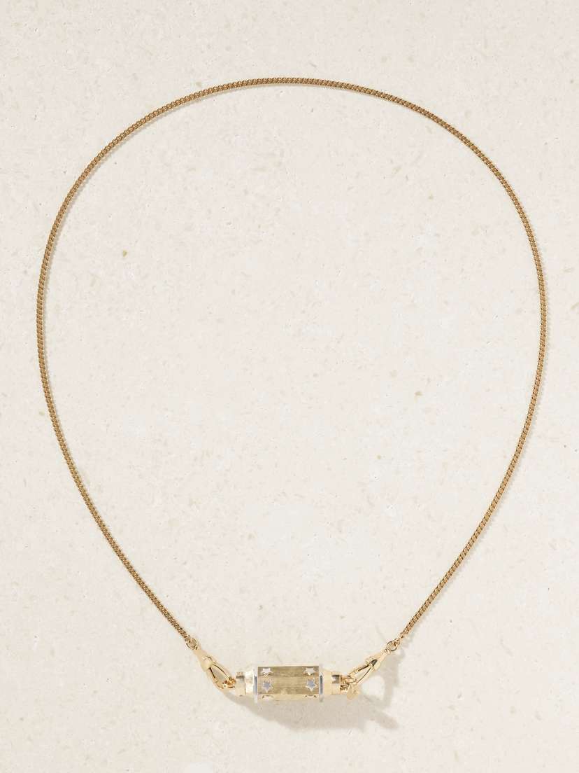 Star Baby Locket 18-karat Yellow And White Gold Necklace