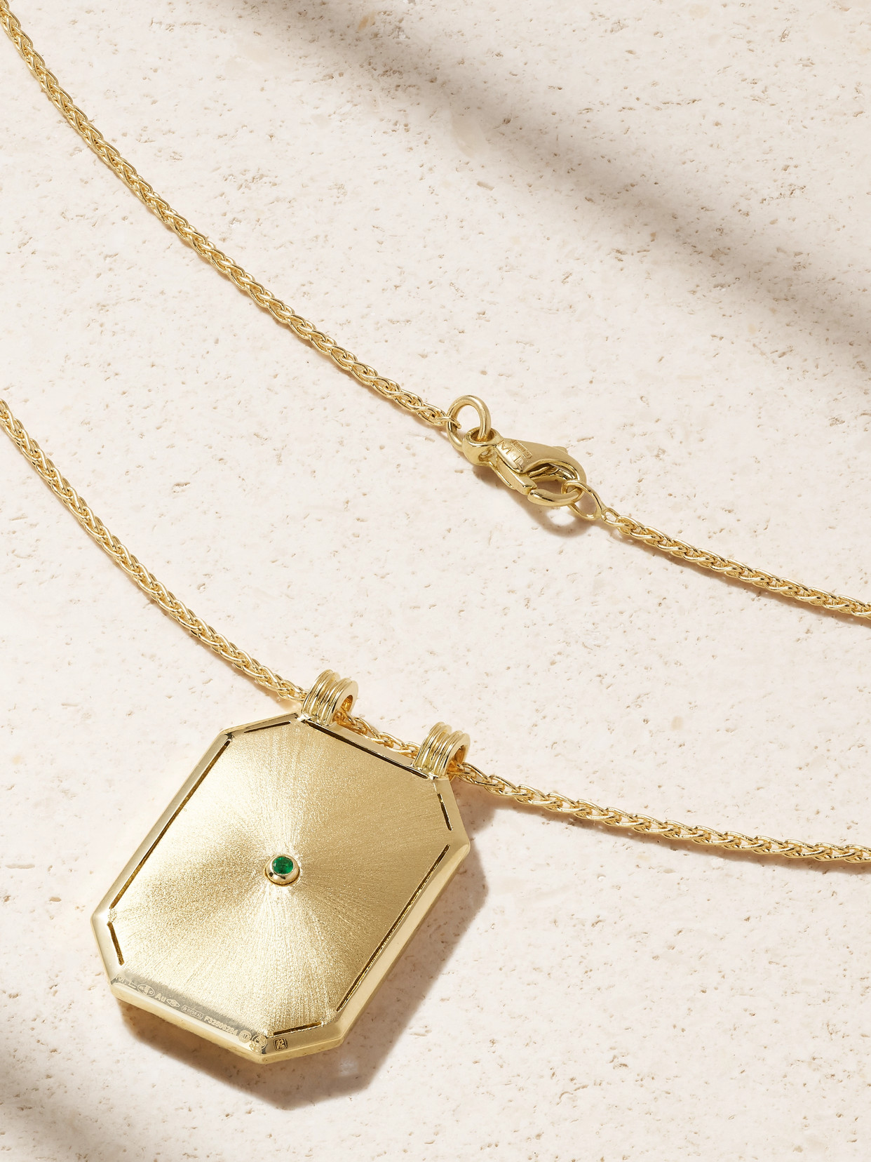 Marie Lichtenberg Luck Scapular 18-karat Gold Emerald Necklace In Gold