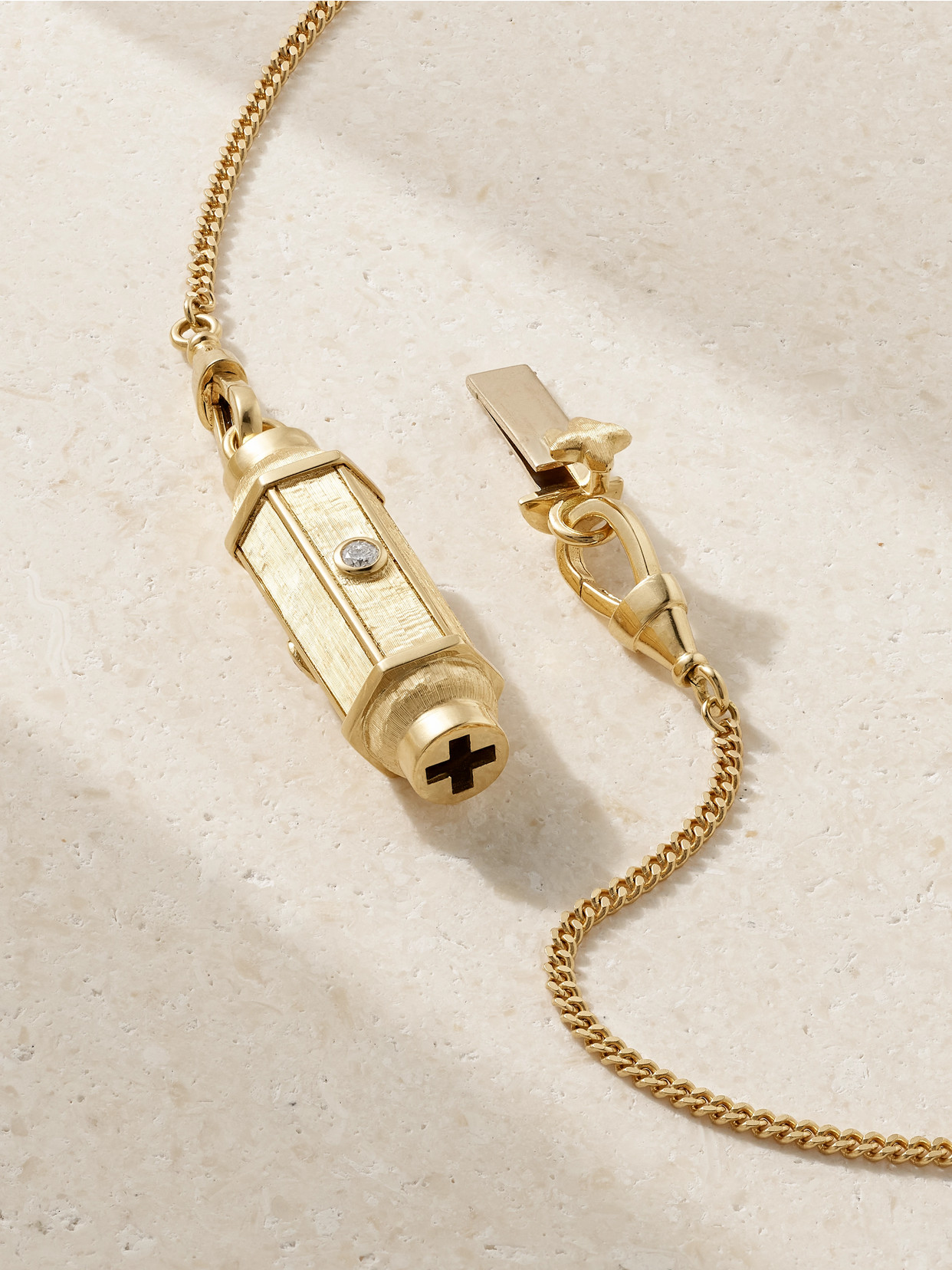 Marie Lichtenberg Baby Locket 18-karat Gold Diamond Necklace In Gold