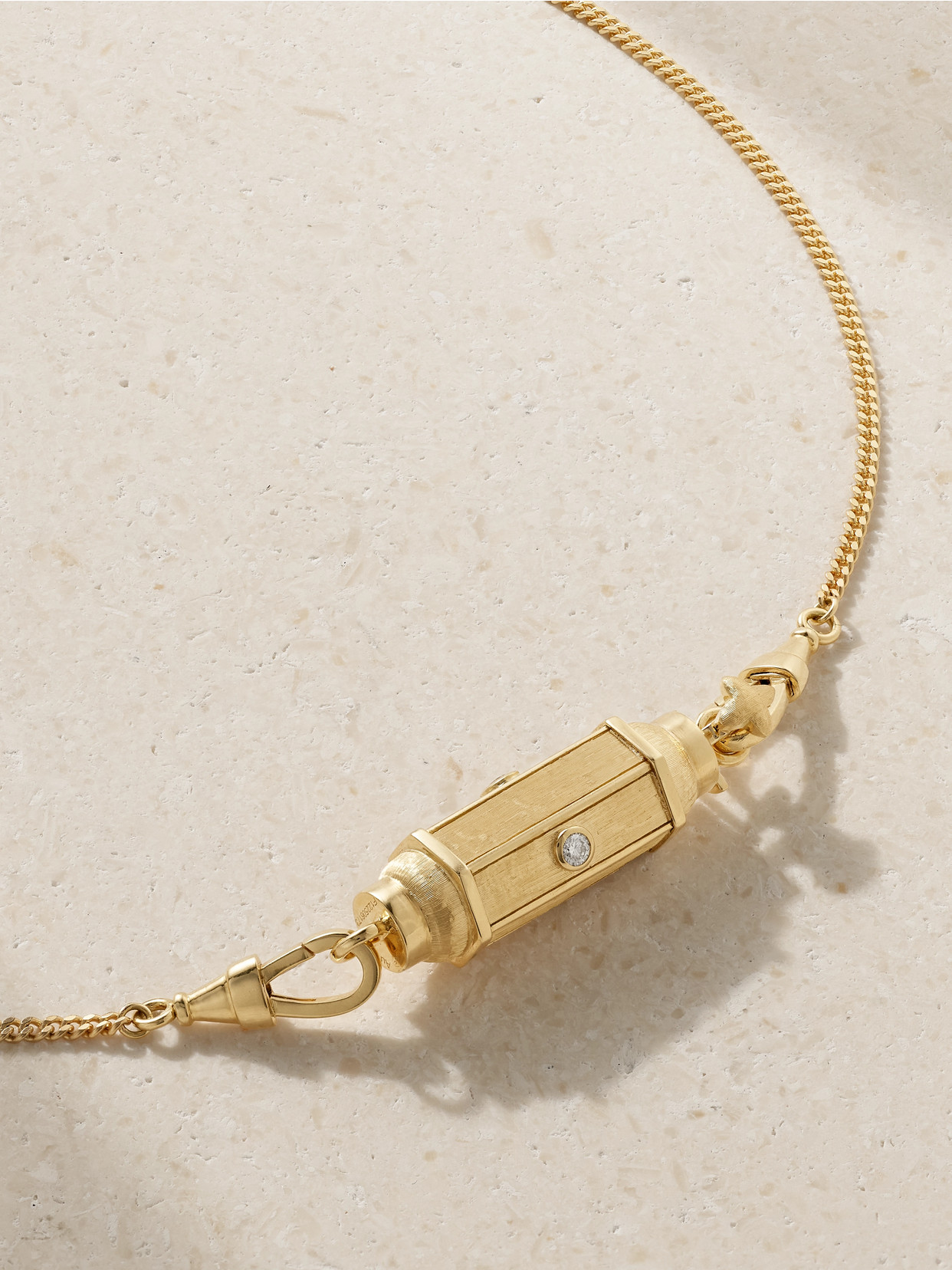 Marie Lichtenberg Baby Locket 18-karat Gold Diamond Necklace In Gold