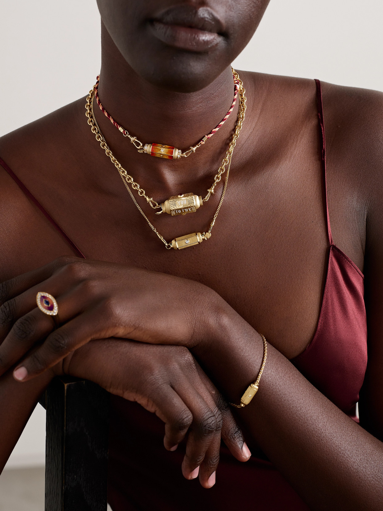 Marie Lichtenberg Baby Locket 18-karat Gold Diamond Necklace In Gold