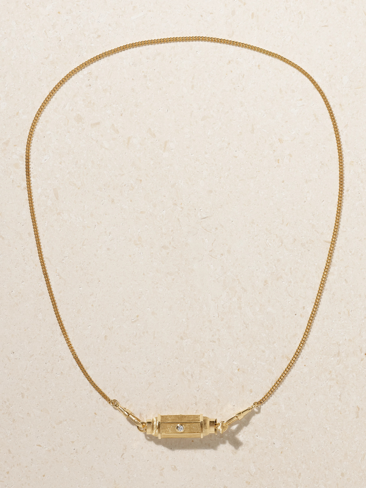 Marie Lichtenberg Baby Locket 18-karat Gold Diamond Necklace