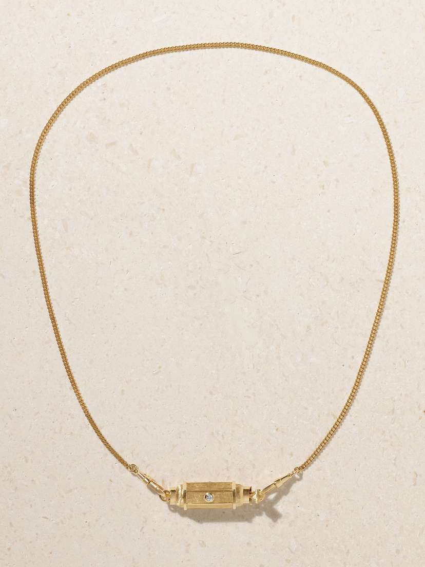 Marie Lichtenberg Baby Locket 18-karat Gold Diamond Necklace