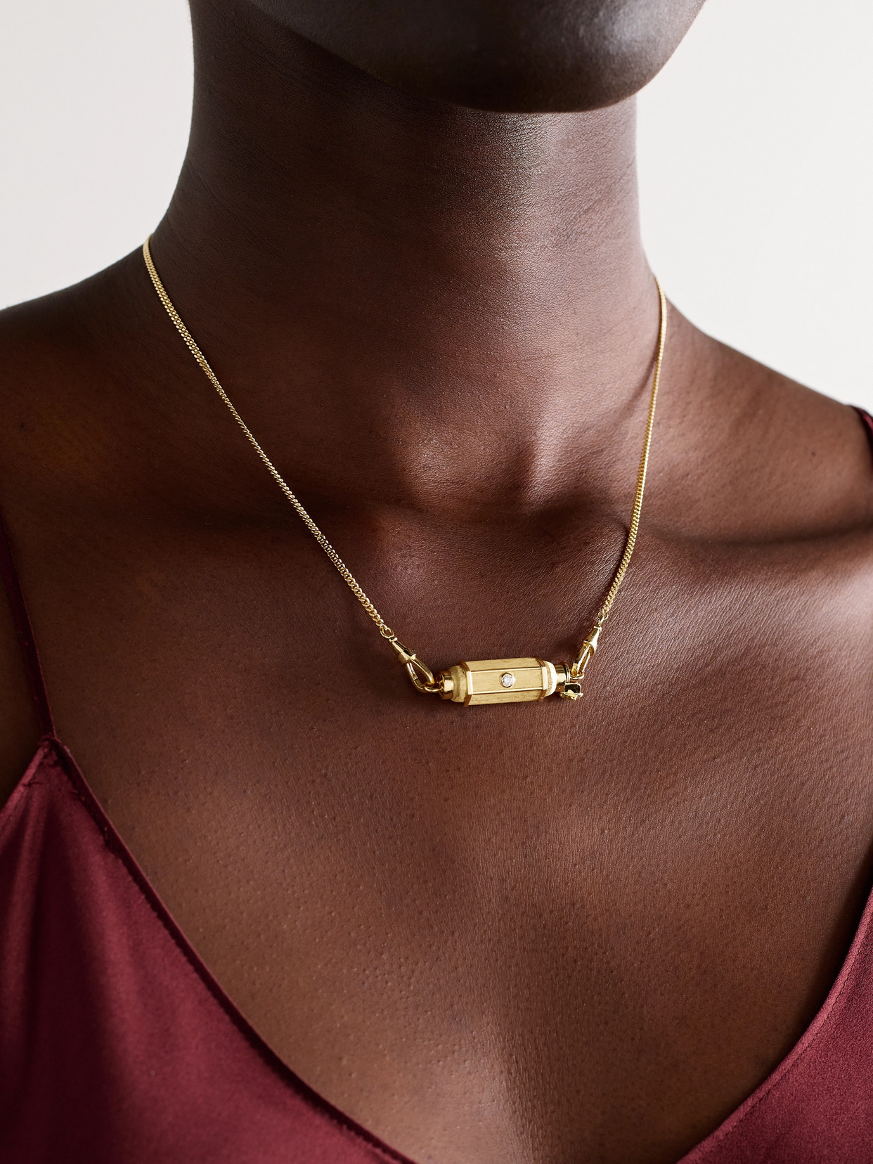 Marie Lichtenberg Baby Locket 18-karat Gold Diamond Necklace In Gold