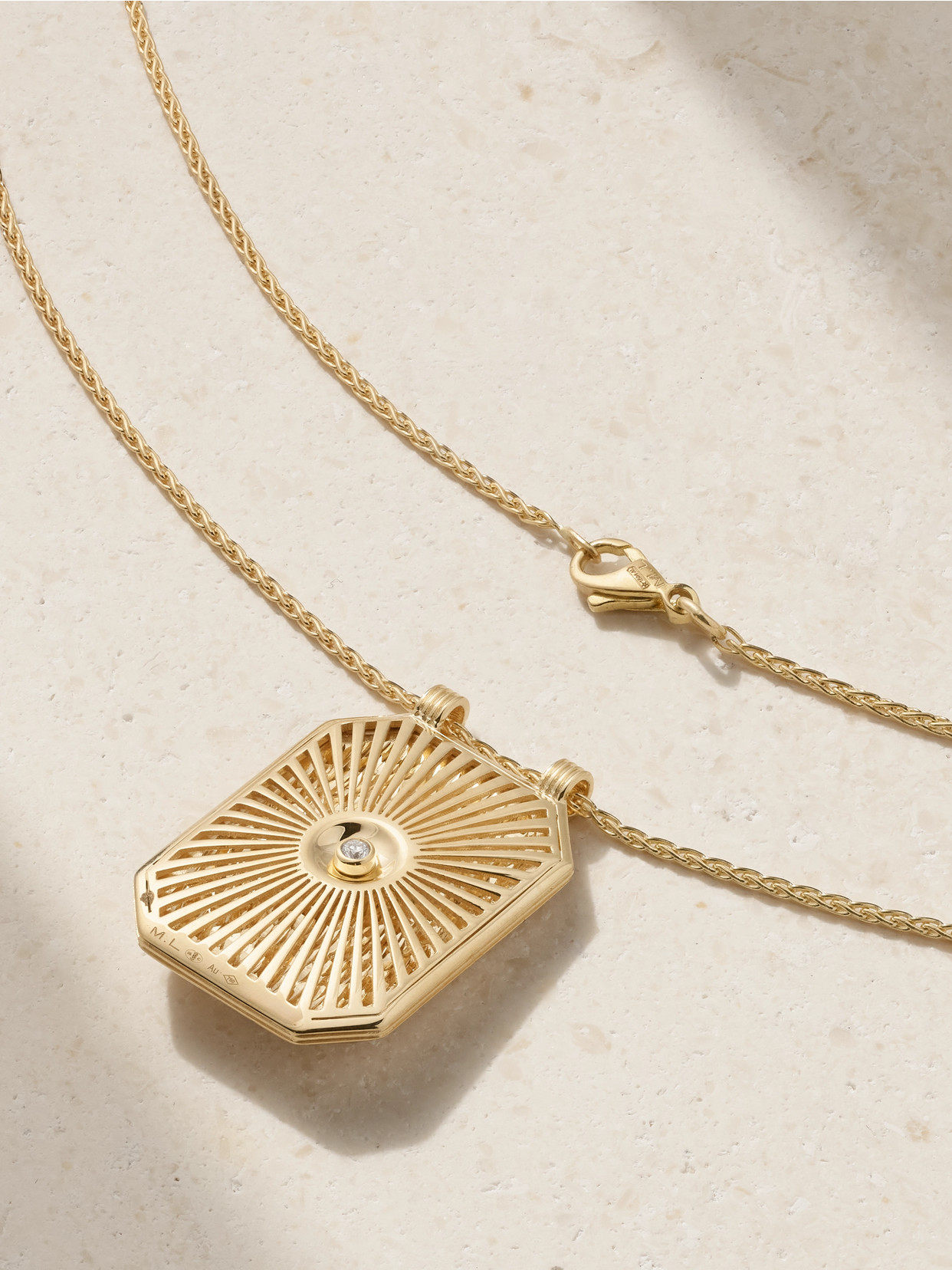 Marie Lichtenberg Eye Scapular 18-karat Gold Diamond Necklace In Gold