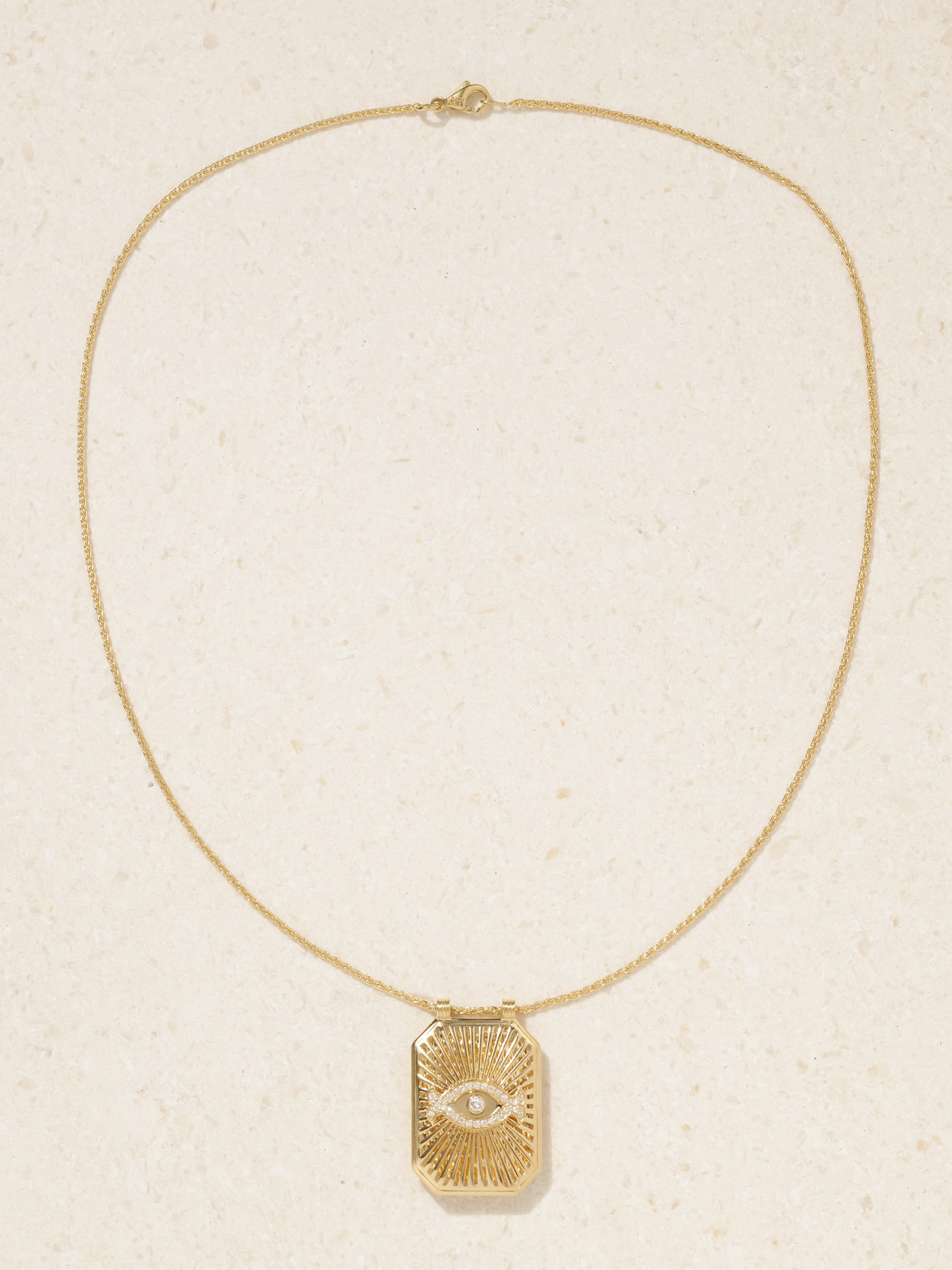 Marie Lichtenberg Eye Scapular 18-karat Gold Diamond Necklace In Gold