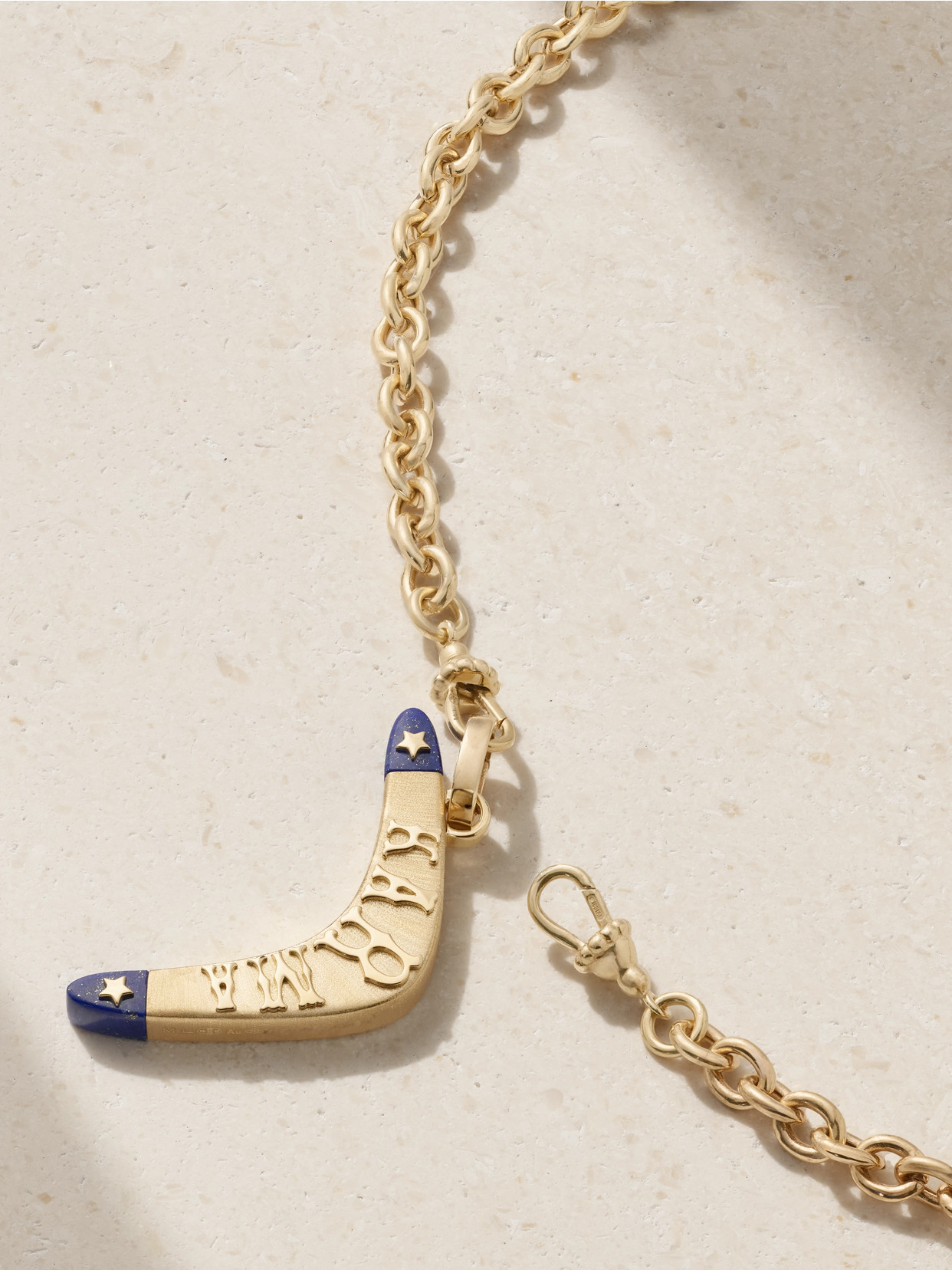 Marie Lichtenberg Karma 18-karat Gold Lapis Lazuli Necklace In Gold