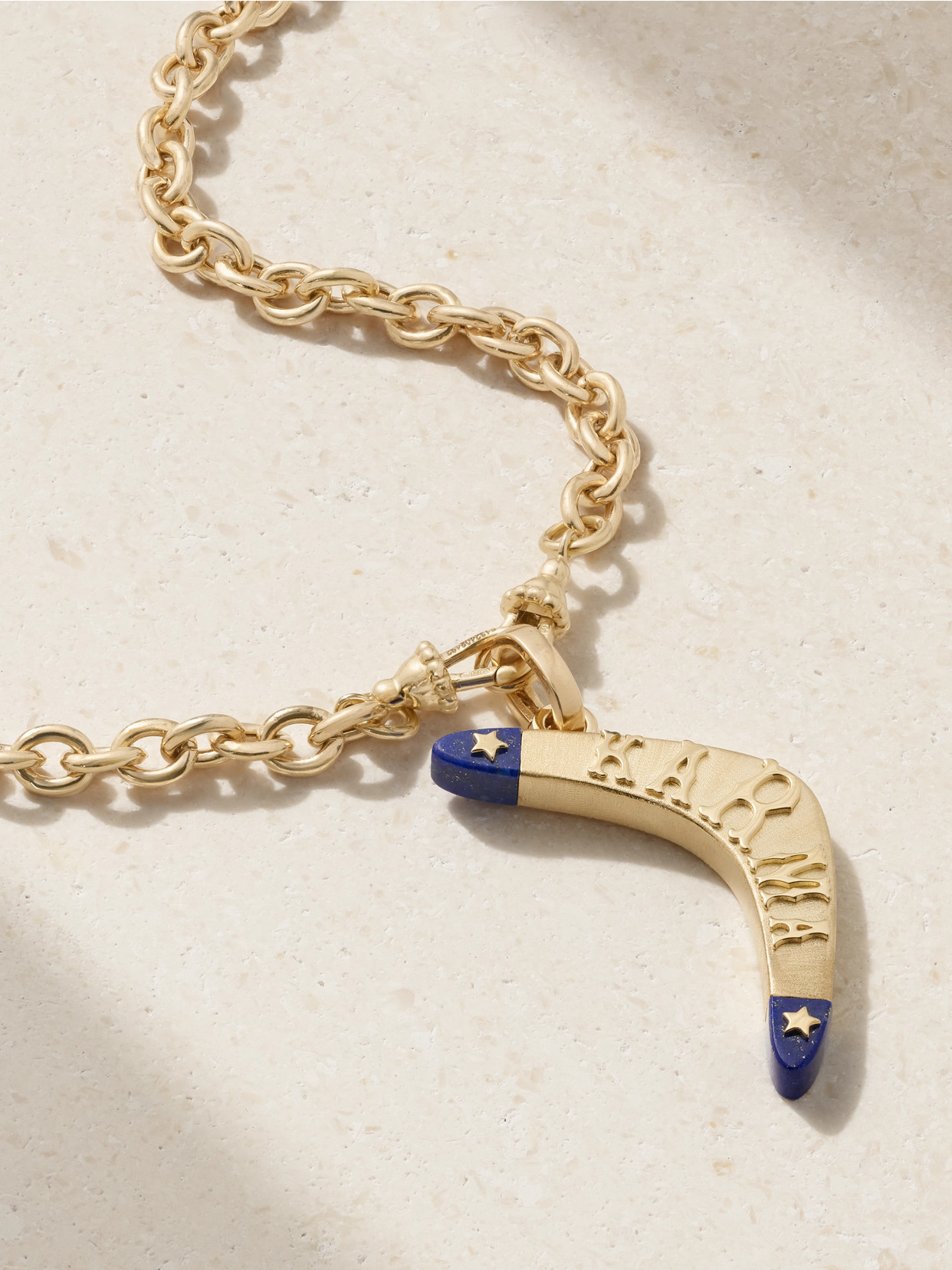 Marie Lichtenberg Karma 18-karat Gold Lapis Lazuli Necklace In Gold