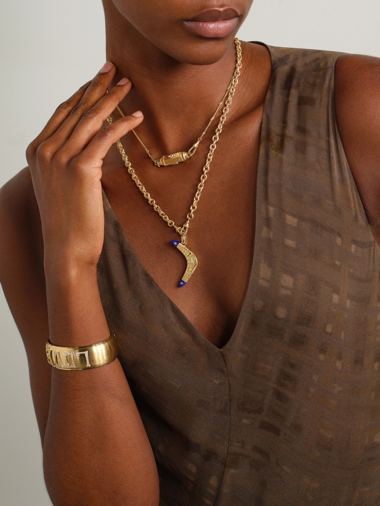 Marie Lichtenberg Karma 18-karat Gold Lapis Lazuli Necklace In Gold