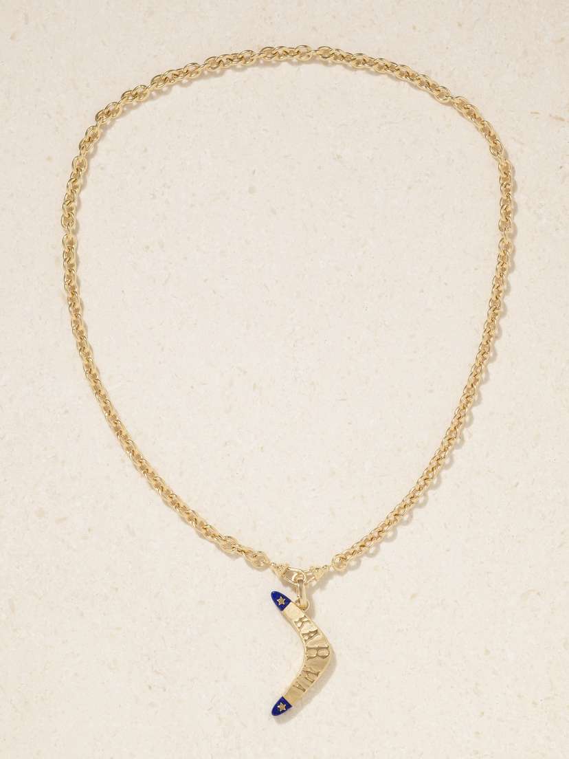 Marie Lichtenberg Karma 18-karat Gold Lapis Lazuli Necklace