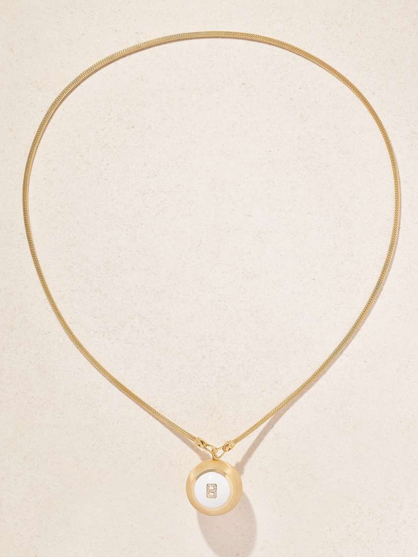 Marie Lichtenberg Magic Ball Indian 18-karat Gold, Enamel And Diamond Necklace
