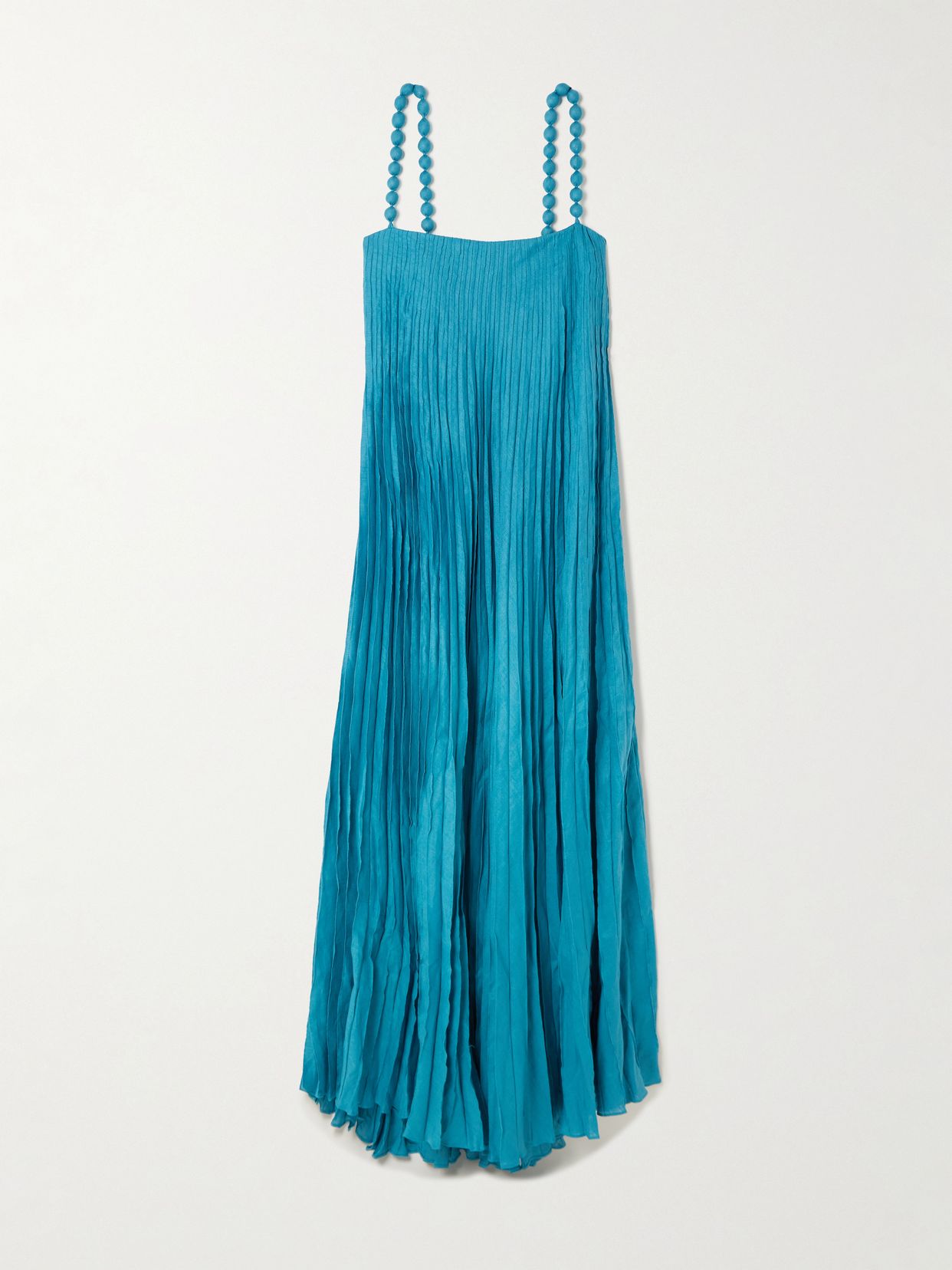 Un Ritmo bead-embellished plissé-linen maxi dress