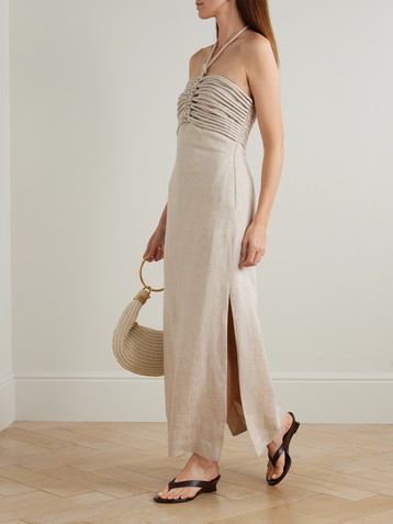 Andres Otalora Mezcalitos knotted linen midi dress