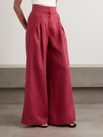 Andres Otalora Desperte pleated linen wide-leg pants