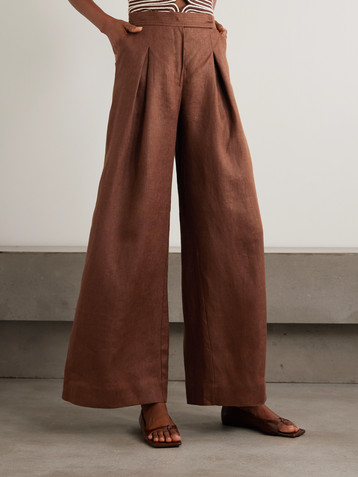 Andres Otalora Desperate pleated linen wide-leg pants