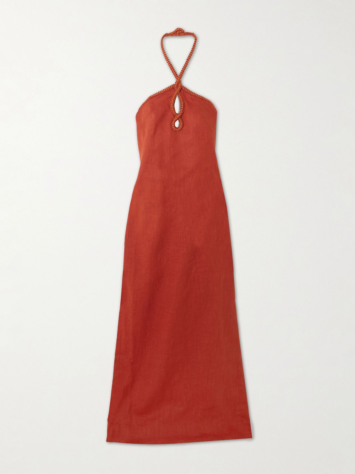 Atardeceres cutout embellished halterneck maxi dress