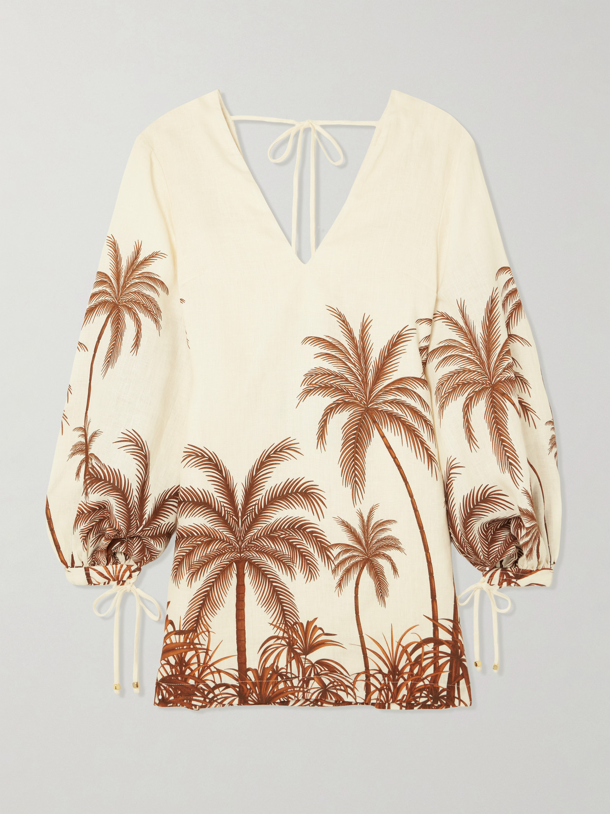 Andres Otalora Y El Mar Printed Linen Mini Dress In Multi