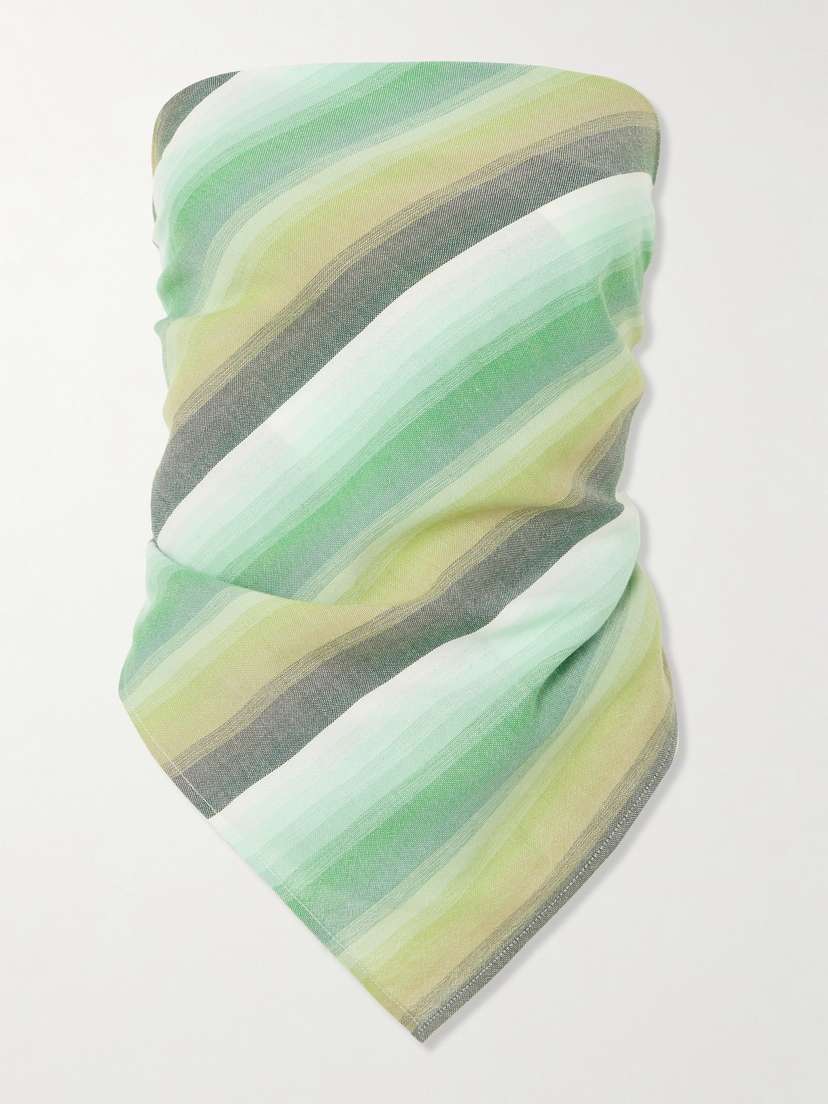 Marrakshi Life Triangle Strapless Striped Cotton-blend Top