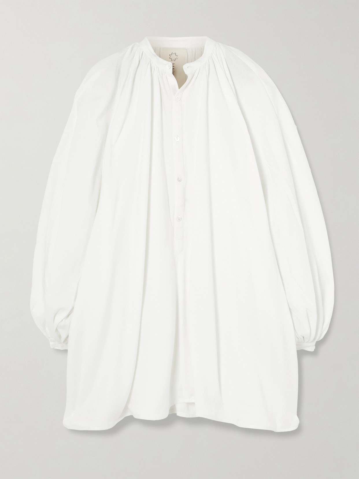 Marrakshi Life Touareg Oversized Cotton Mini Dress In White