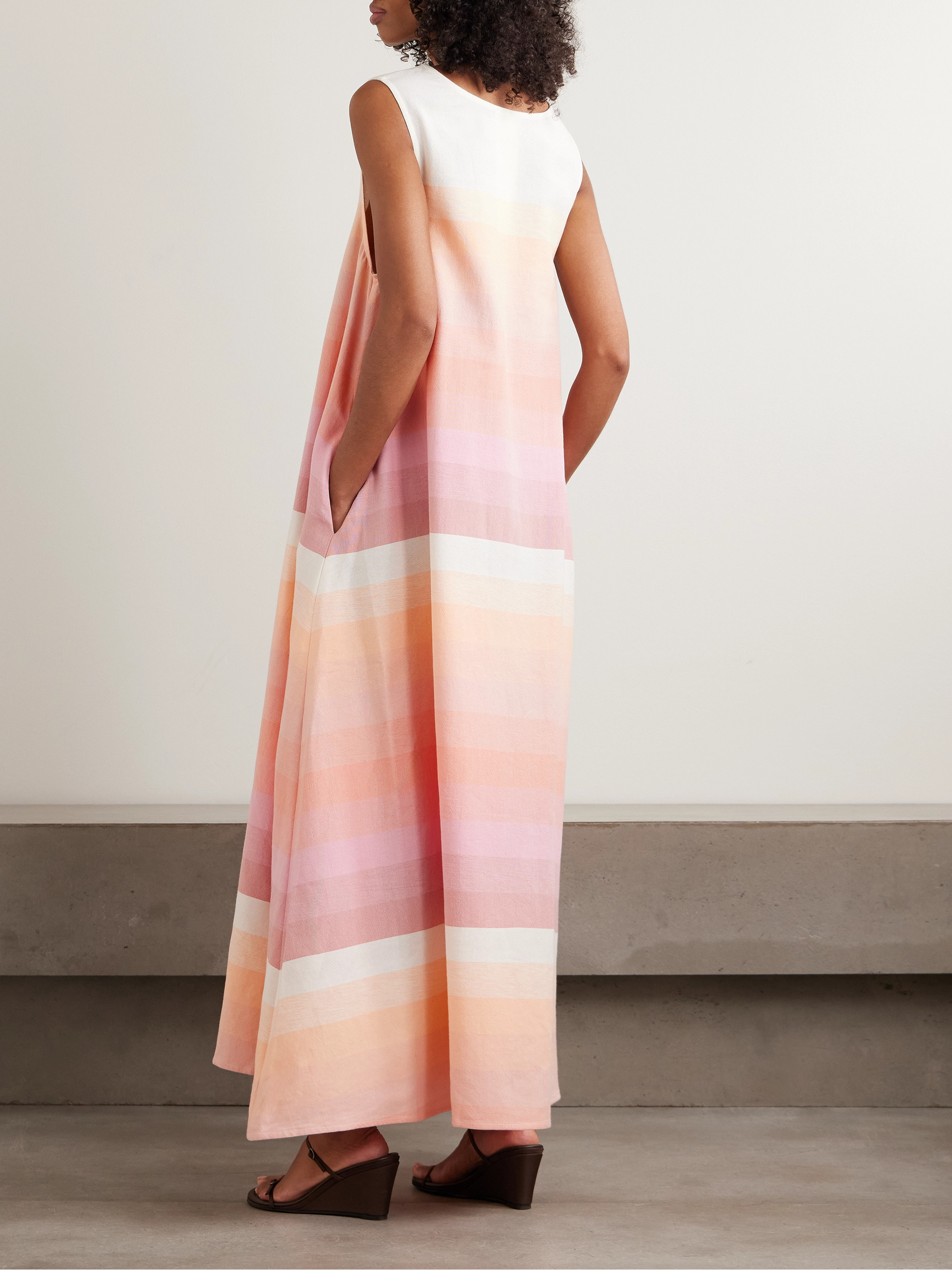 touareg dress pink degrade stripe Touareg Striped Dgrad Cotton Maxi Dress