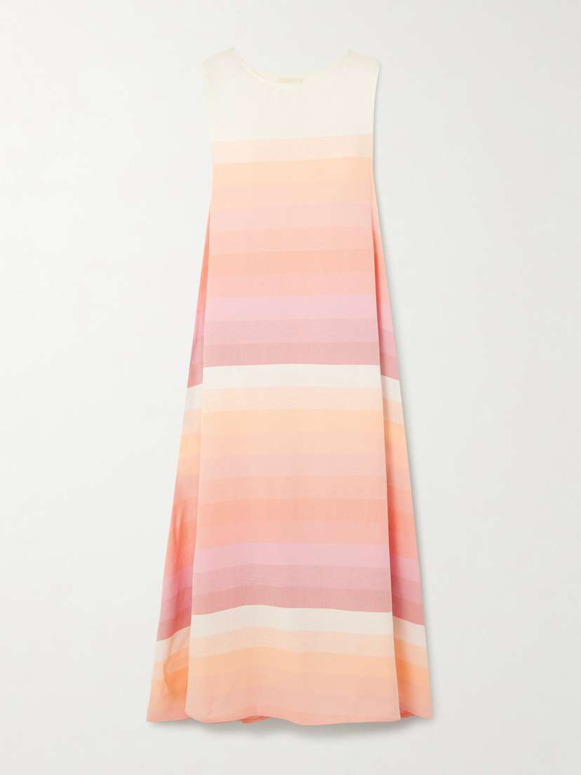 Marrakshi Life Striped Dégradé Cotton Maxi Dress