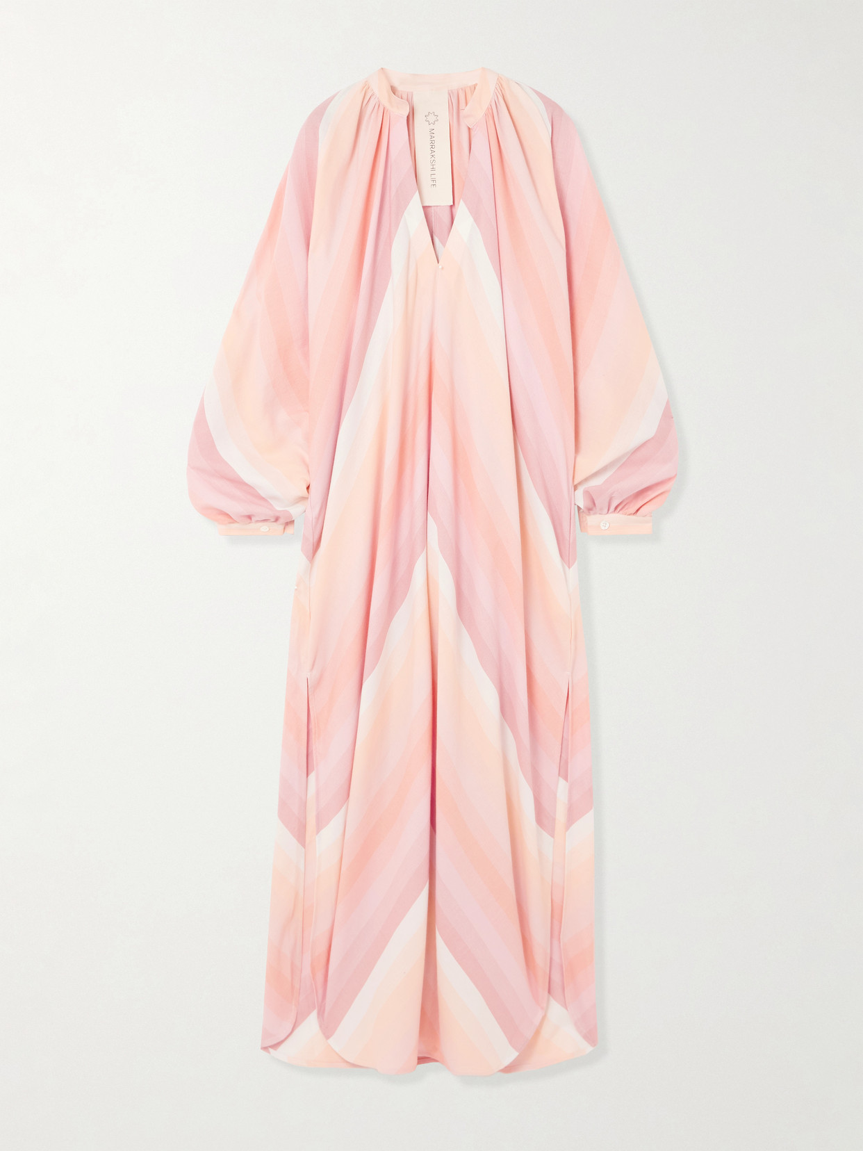 Marrakshi Life The Touareg Striped Dégradé Cotton Maxi Dress In Multi