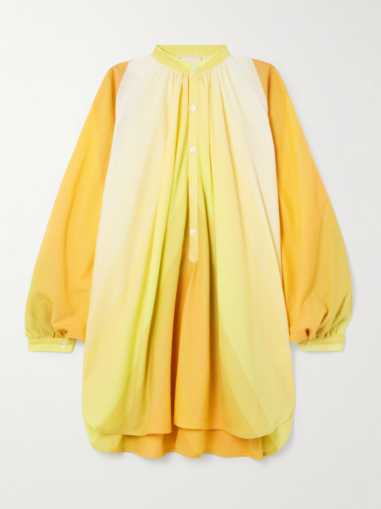 Marrakshi Life Touareg Oversized Cotton Mini Dress In Yellow